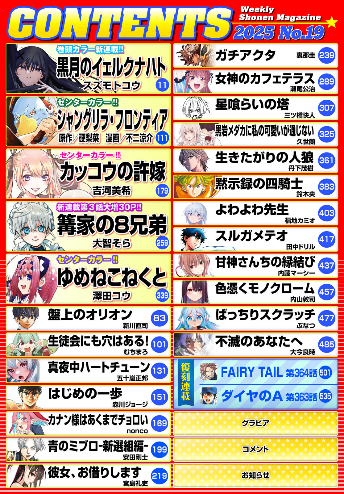 Weekly Shōnen Magazine - 週刊少年マガジン - Chapter 2025-19 - Page 2